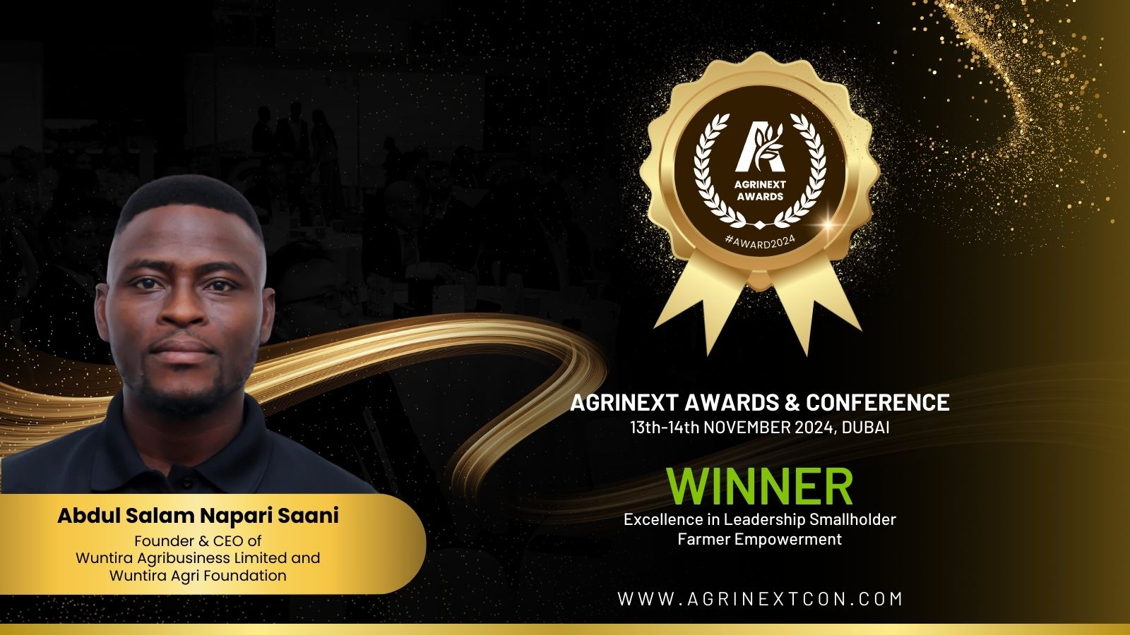 Abdul Salam N. Saani Receives Excellence in Agriculture - Smallholder Farmer Empowerment Award