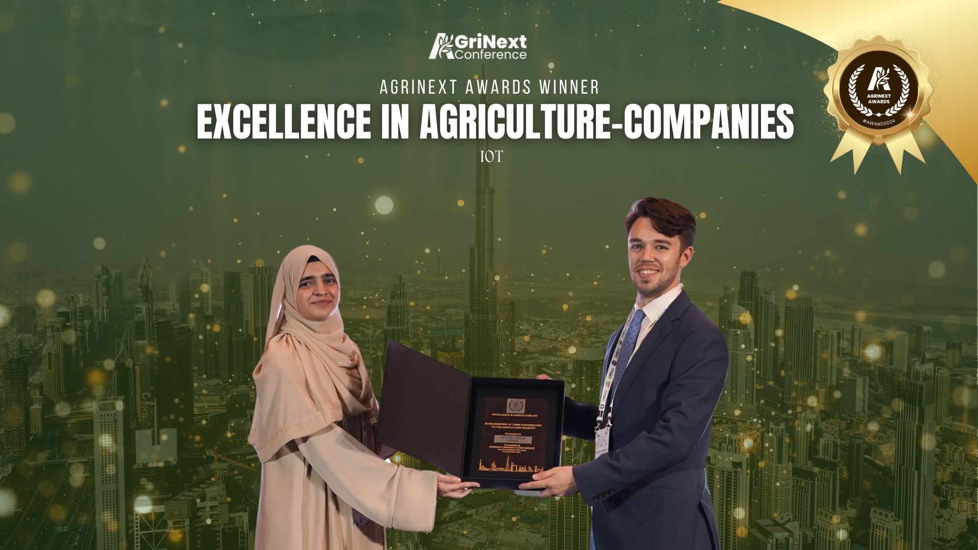 Atlas Urban Farms Wins Excellence in Agriculture IoT at AgriNext 2024