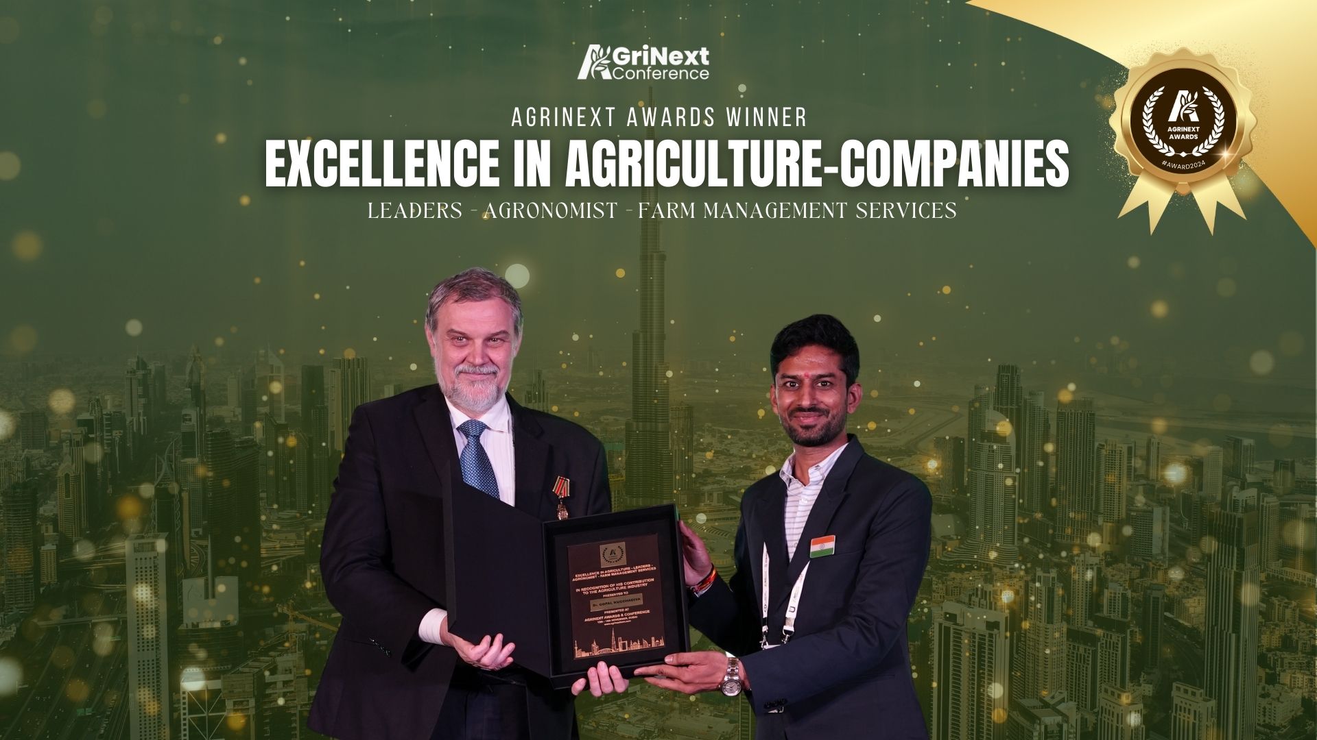 Dr. Gopal Kuchhadiya Honored with Excellence in Agriculture Award for Leadership in Agronomy and Farm Management Services