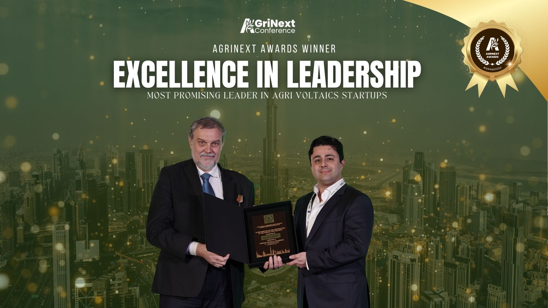 Marcel Sanchez Recognized as the Most Promising Leader in Agri-Voltaics Startups