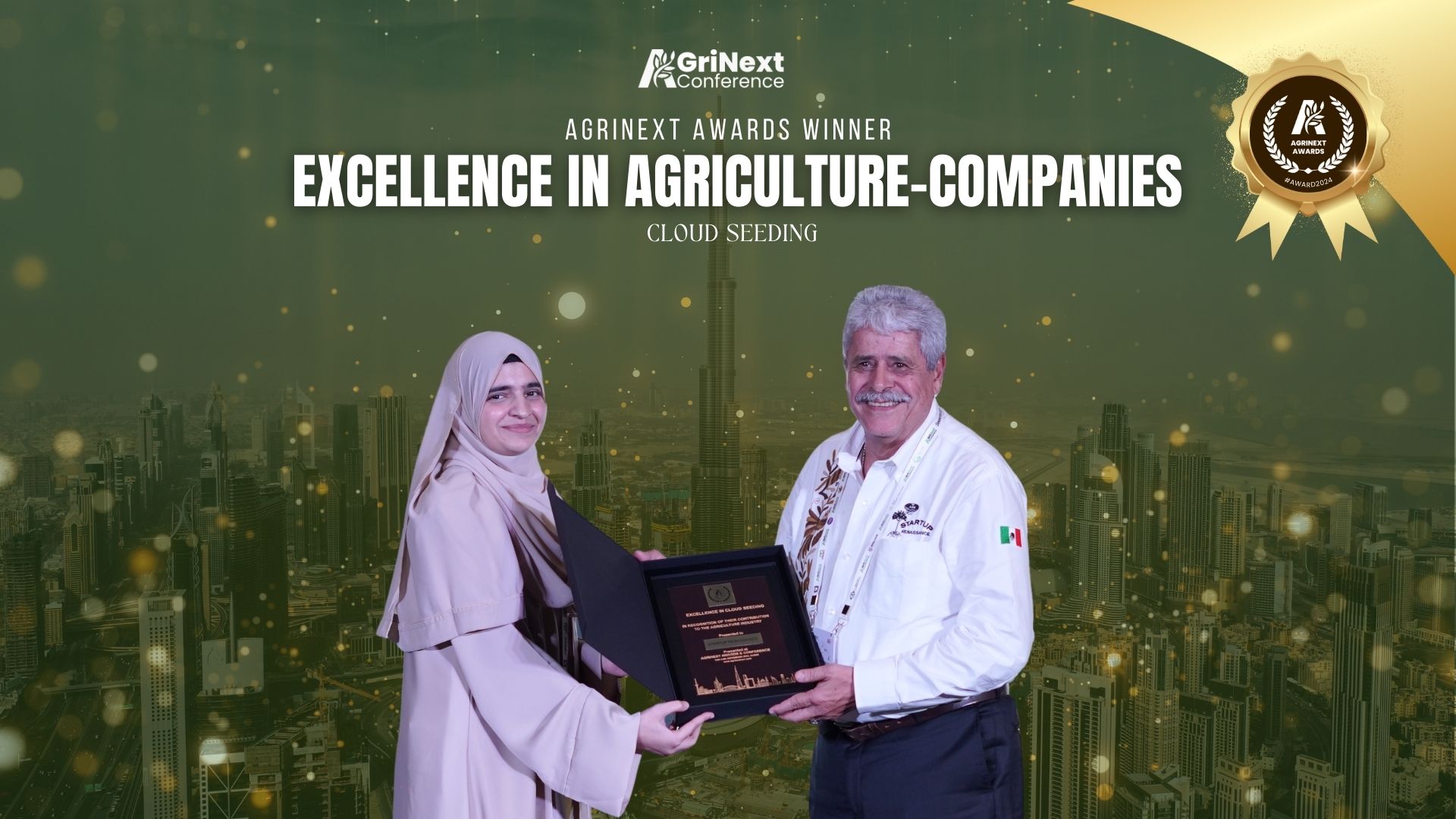 Startup Renaissance Awarded Excellence in Cloud Seeding at AgriNext 2024