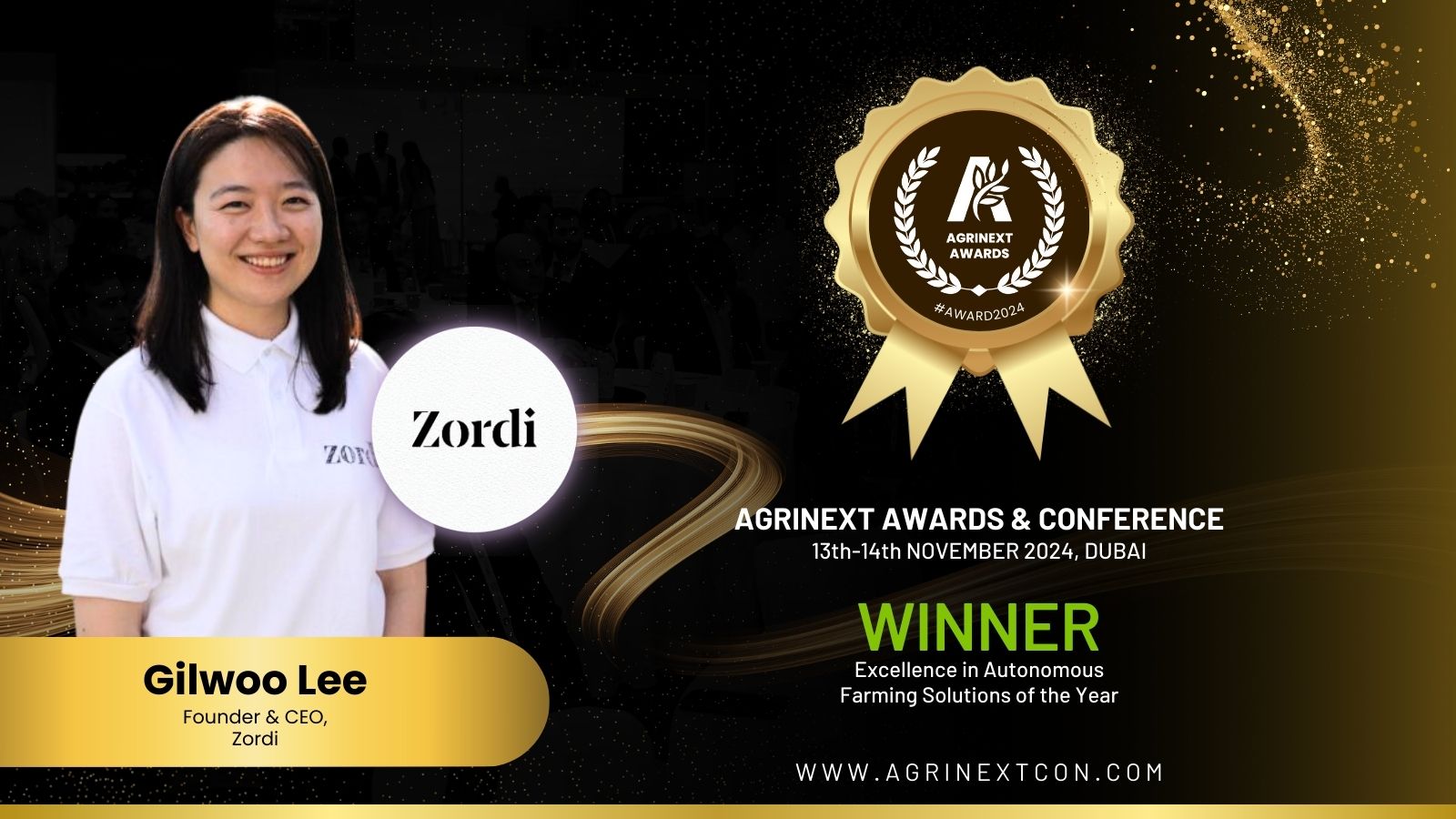 Zordi Wins Excellence in Agriculture - Companies Award at AgriNext Awards Dubai 2024
