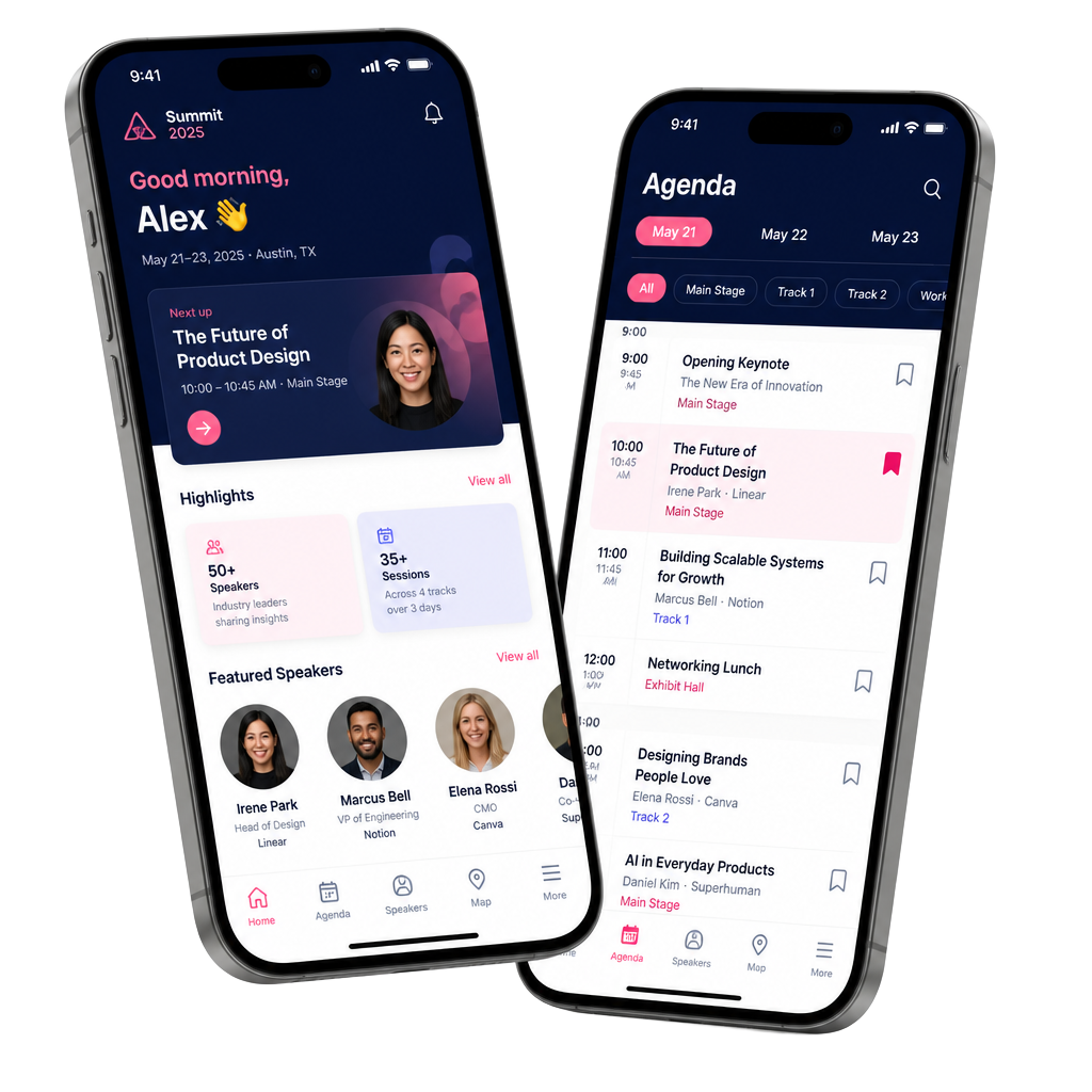 Next Business Media web app shown on two phones