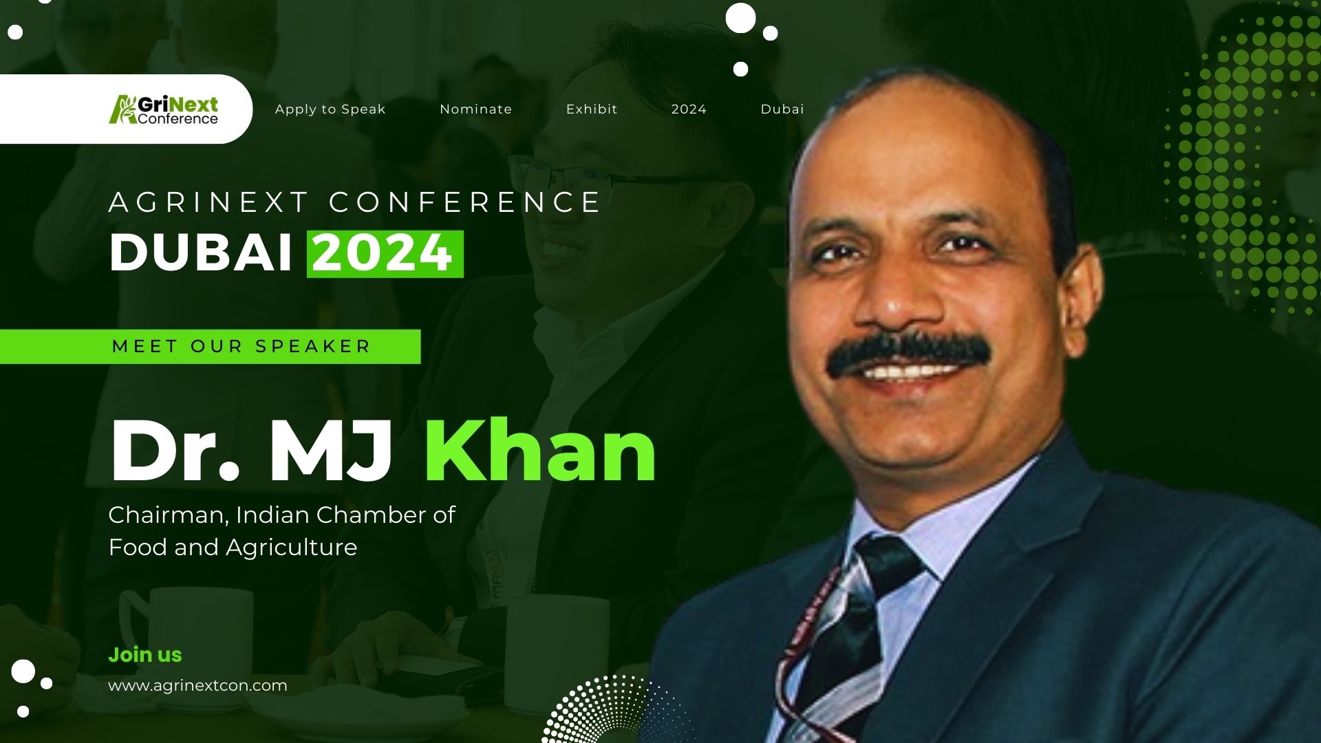Renowned Agricultural Visionary, Dr. MJ Khan, to Deliver Keynote Address at AgriNext Conference 2024