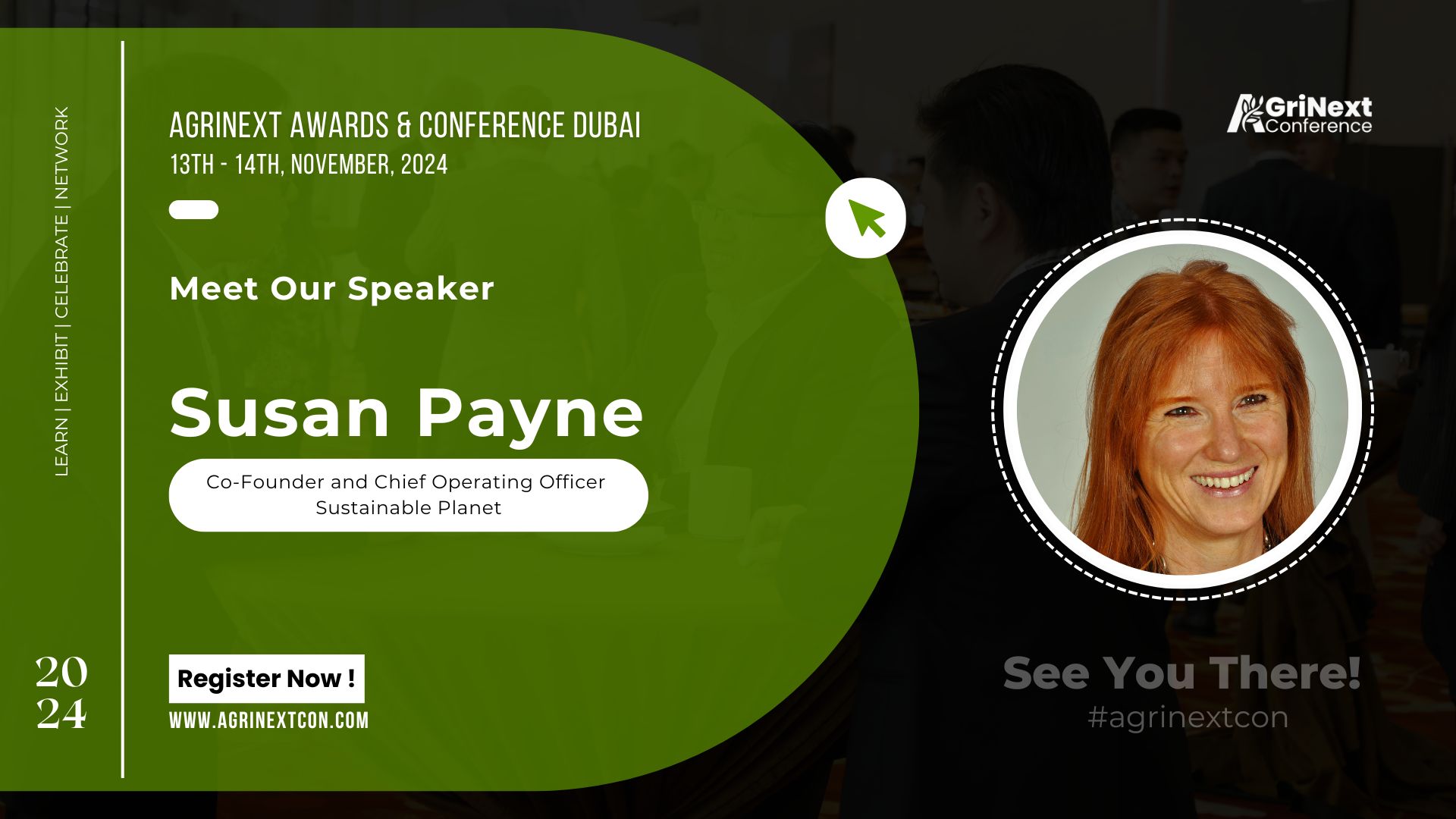 Susan Payne, Co-Founder and Chief Operating Officer at Sustainable Planet, to Speak at AgriNext Conference 2024 in Dubai