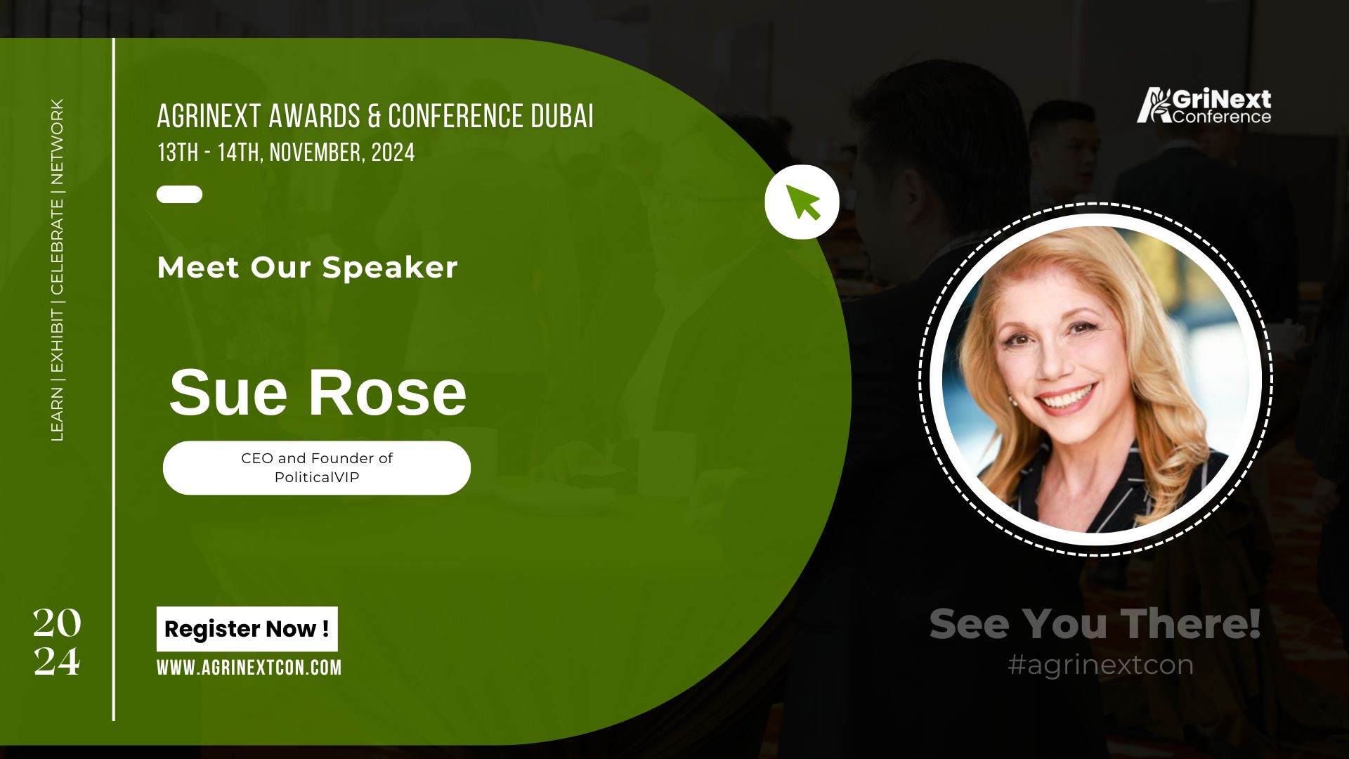 Sue Rose, CEO and Founder of PoliticalVIP, to Speak at AgriNext Conference in Dubai